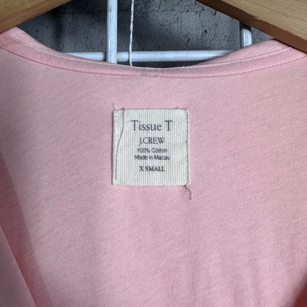 J.Crew Tissue T Pink Cotton Button Front Hoodie Cardigan XS soft lightweight - Picture 2 of 6